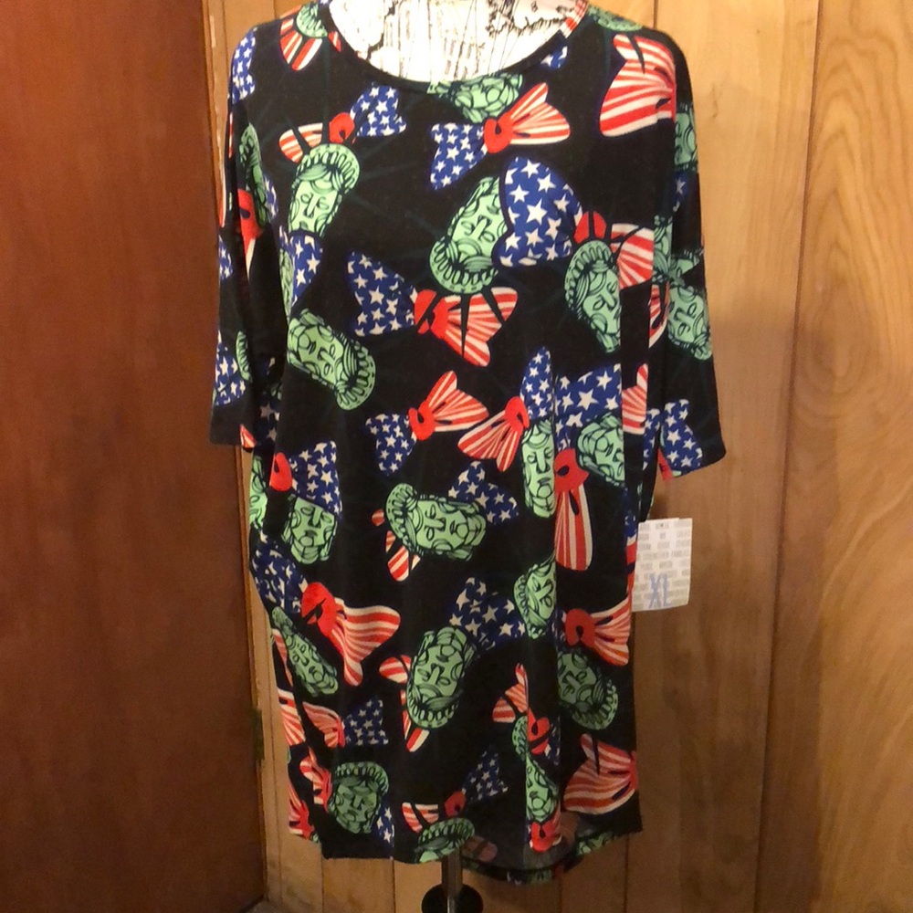 NWT Lularoe Irma Americana XL Lady Liberty Bows